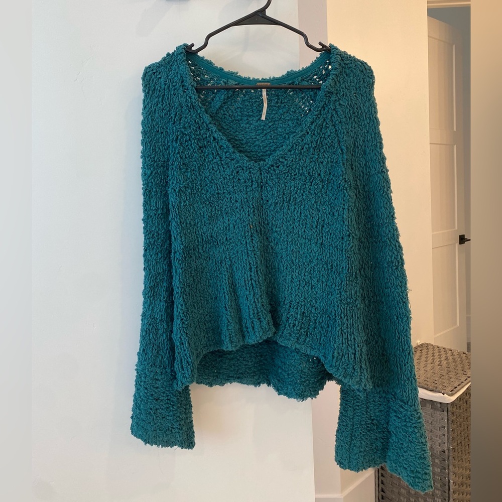 Free People Teal Sweater